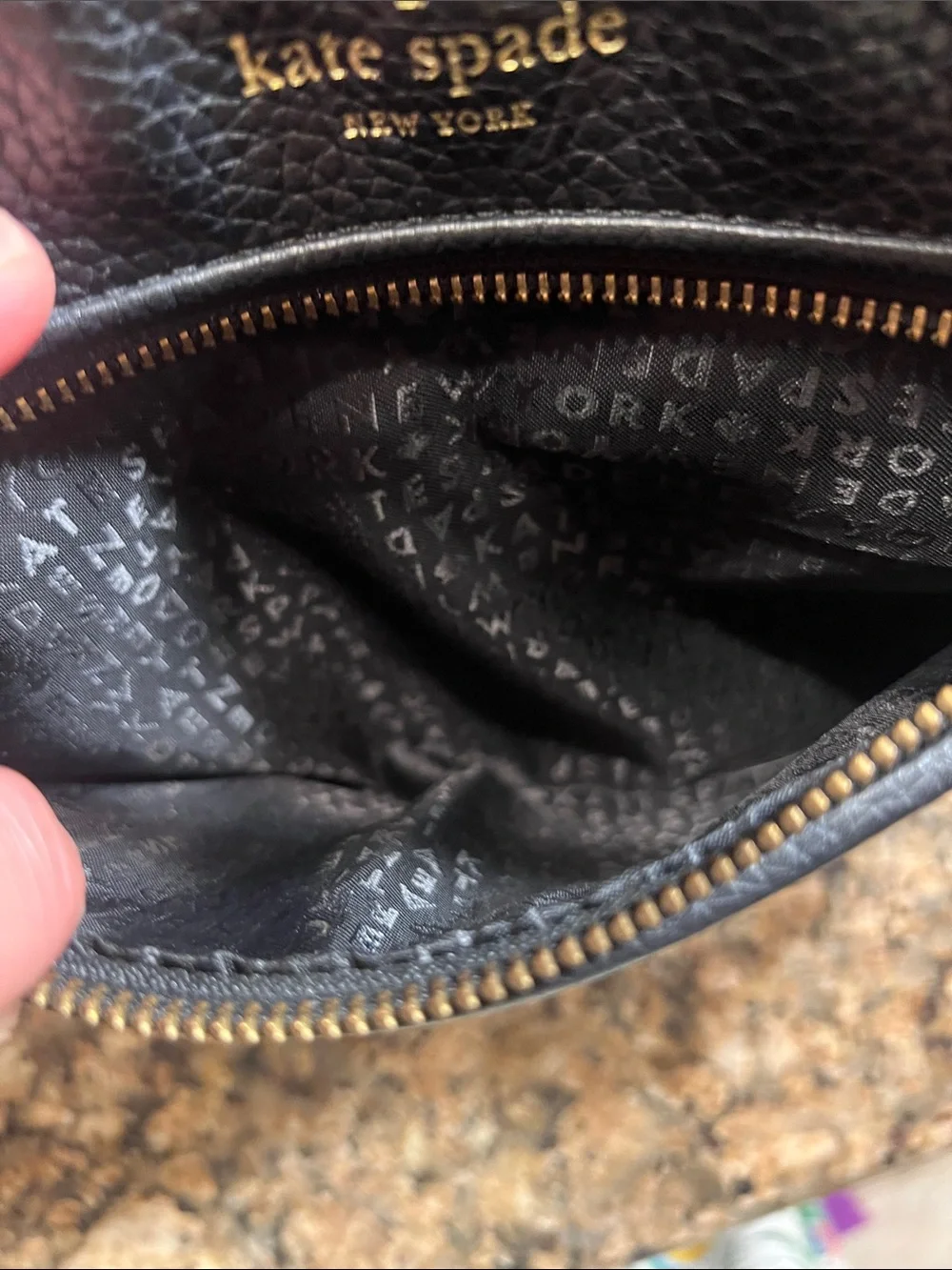 Kate Spade Chester St Dessi crossbody bag black pebbled leather